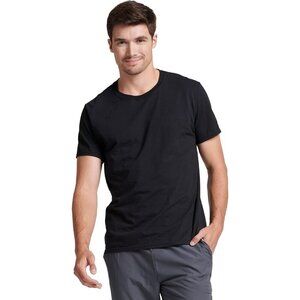 Men Dri Power Short Sleeve Black T Shirt Moisture Wicking Odor Protection UPF 30